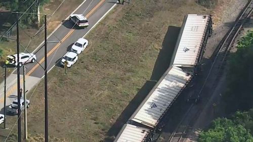 The Amtrak car carrier that derailed near DeLand Florida. Photo/submitted